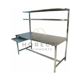 Work Table with Overhead Shelf